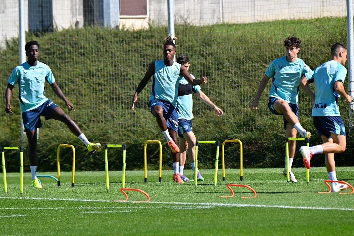 Entrenamiento del Athletic tras el partido ante el Borussia