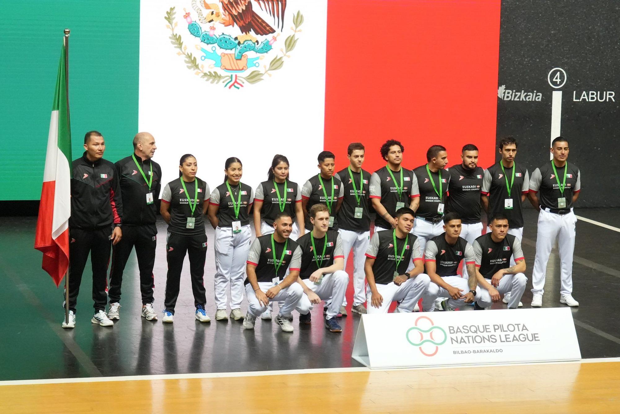 Inauguración de la Liga de Naciones de 36 metros en el frontón Bizkaia