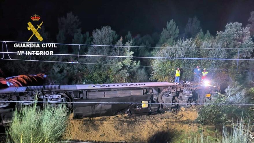 Descarrila un tren de mercancías en Pontevedra
