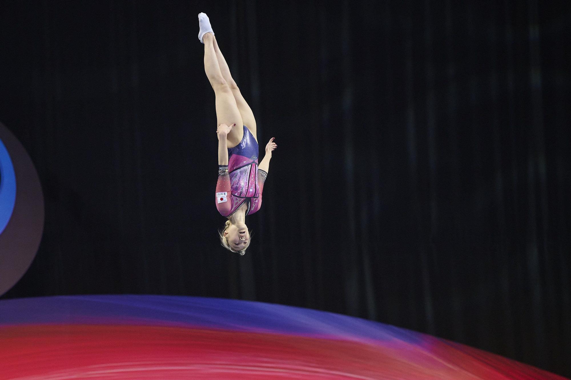 Las fotos más espectaculares del Mundial de gimnasia de trampolín en Pamplona