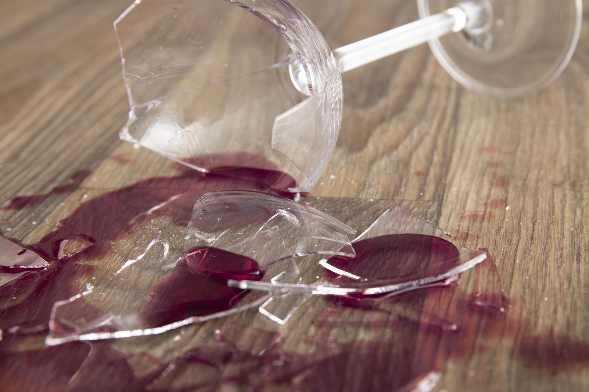 Copa de vino rota