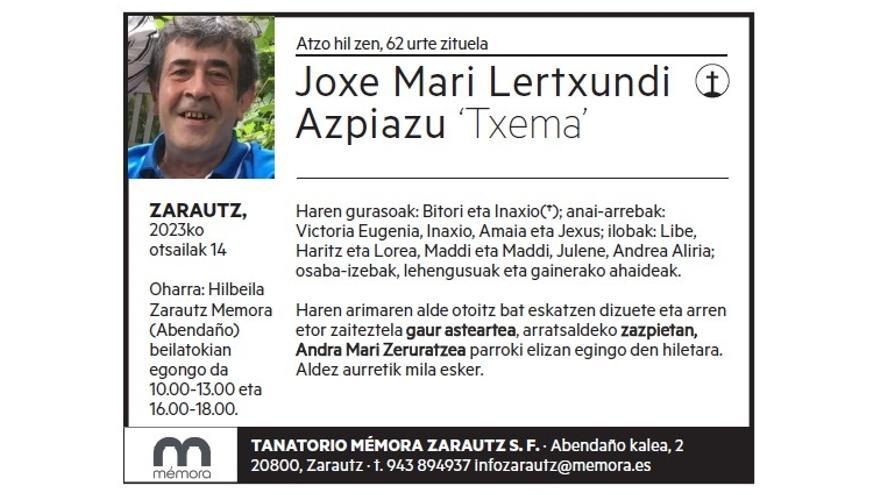 JOXE MARI LERTXUNDI AZPIAZU