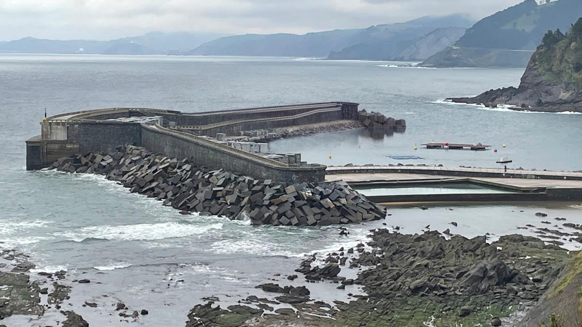 Recreación del aspecto final del dique de abrigo de Mutriku una vez finalizadas las obras.