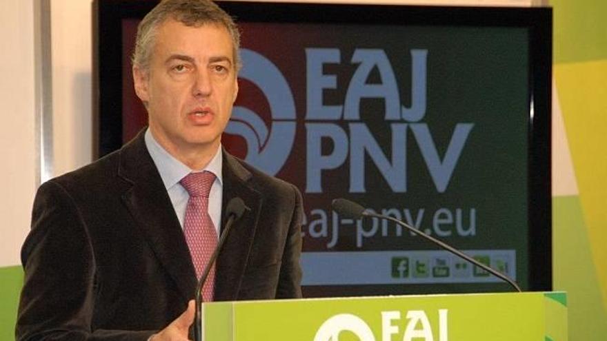 Iñigo Urkullu en su comparecencia de hoy en Sabin Etxea
