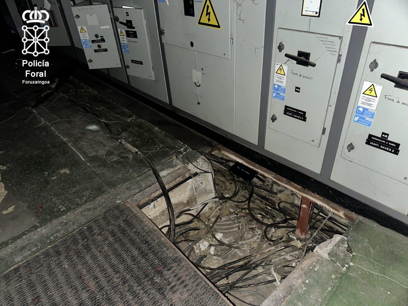 Zona en la que se produjo el robo de cableado