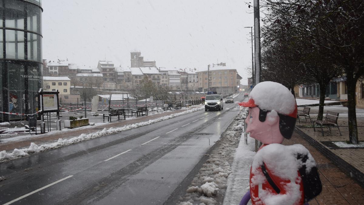 Nieve en Agurain.