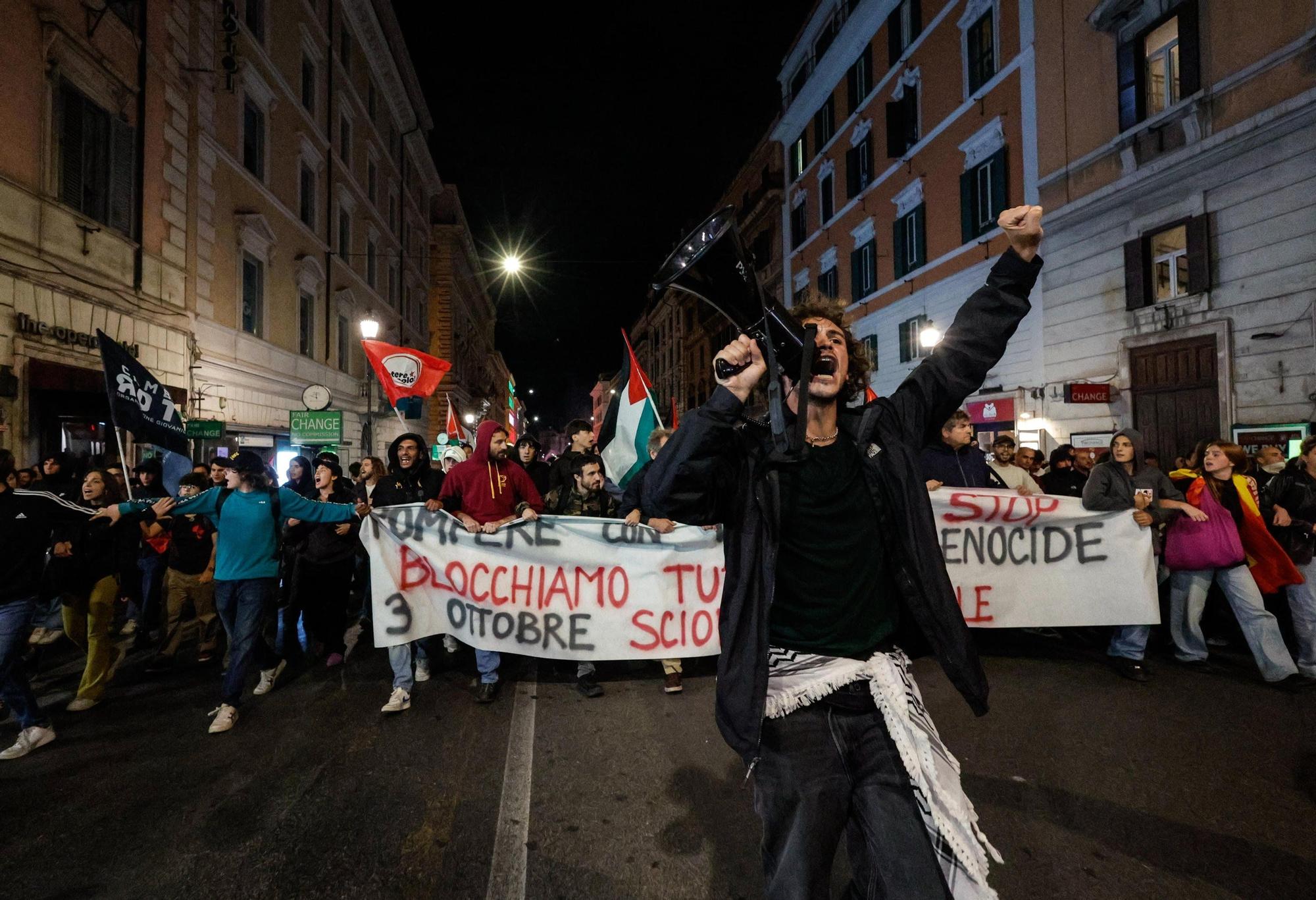 Protestas y disturbios tras la interceptación de la Flotilla Global Sumud