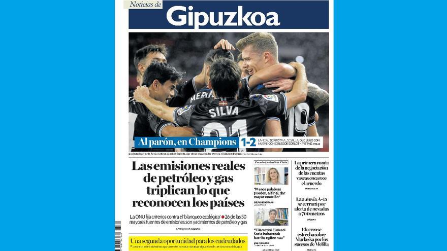 Portada de NOTICIAS DE GIPUZKOA de este jueves, 10 de noviembre de 2022