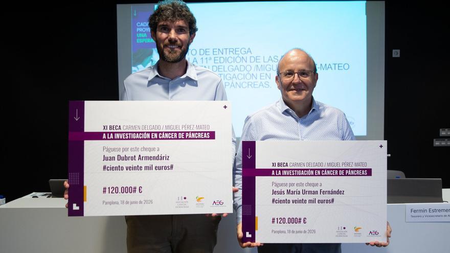 Dos científicos navarros ganan dos becas de 120.000 euros para investigar el cáncer de páncreas