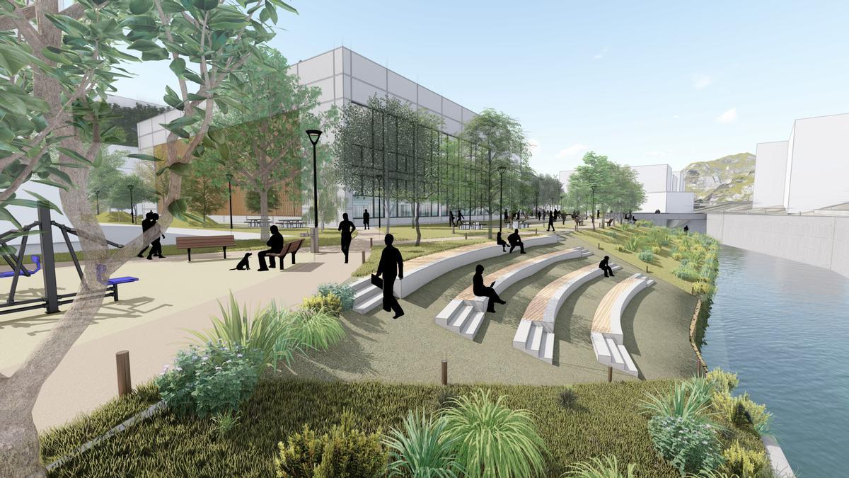 Se recuperará el cauce, acercándolo a la ciudadanía y creando un nuevo espacio en forma de anfiteatro para descanso y ocio.