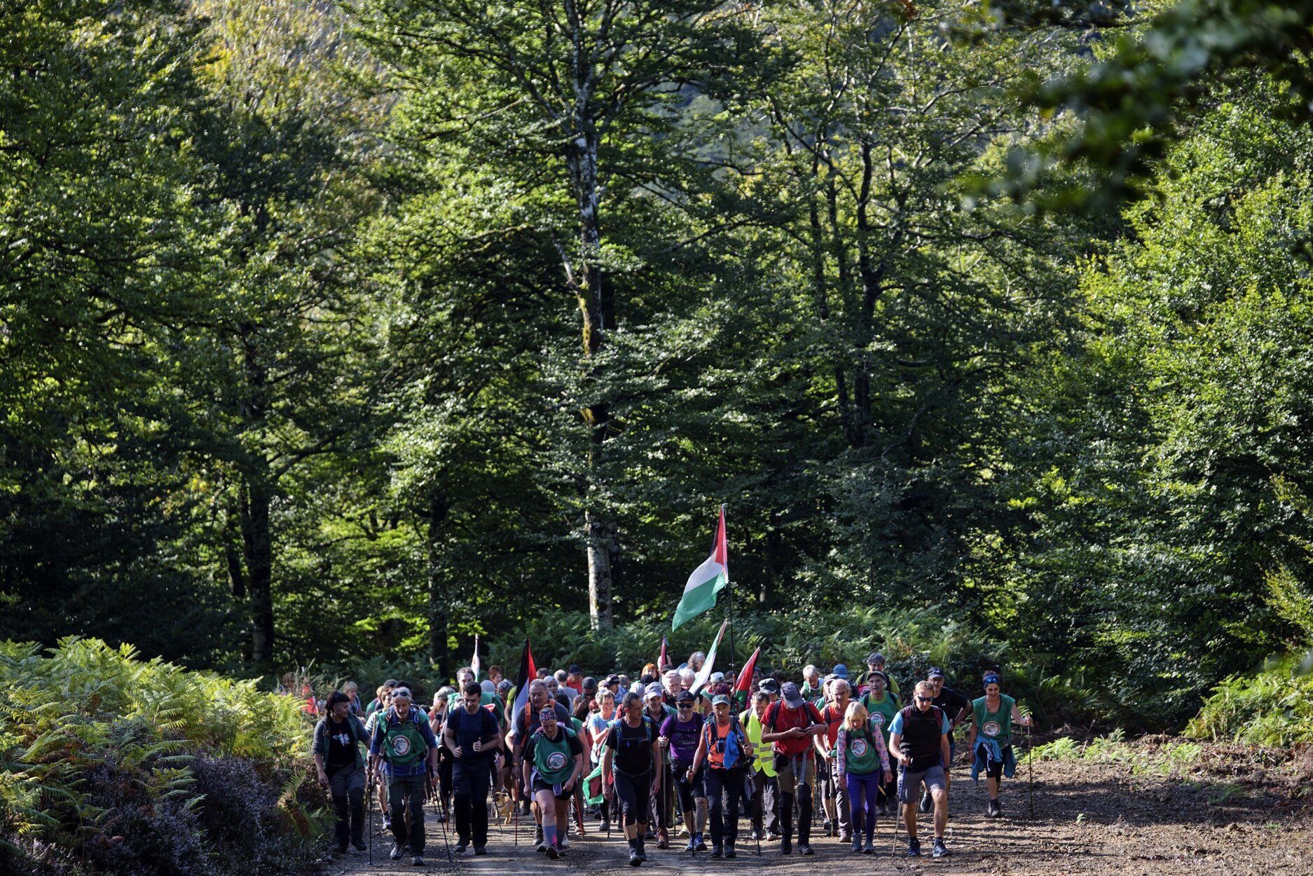 Fotos de la séptima etapa de la marcha propalestina por Navarra, desde Eltzaburu hasta Doneztebe