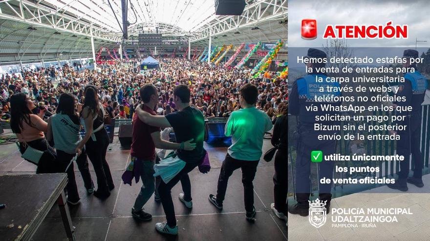 Sin Carpa Universitaria en Pamplona y sin pasta: denuncian estafas en la venta de entradas a particulares