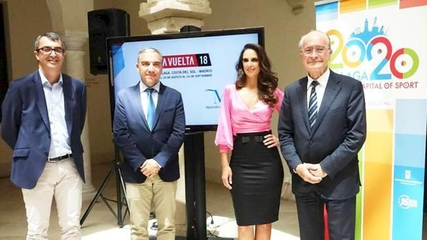 Nuria Fergó durante la presentación de la canción de La Vuelta 2018