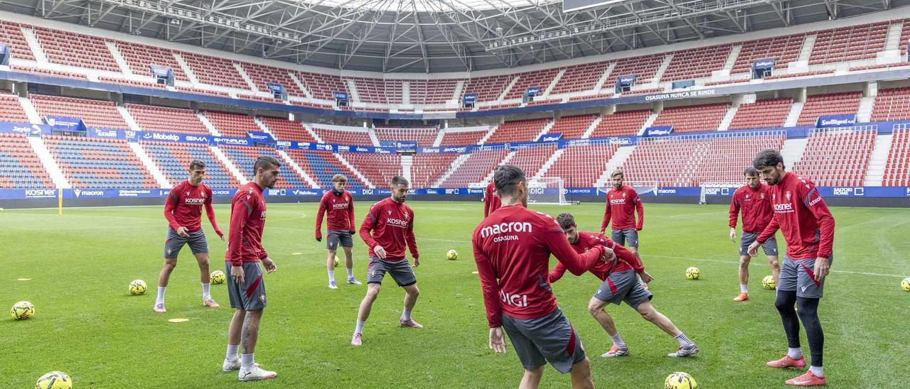 Entrenamiento en El Sadar para preparar el Barça - Osasuna del sábado