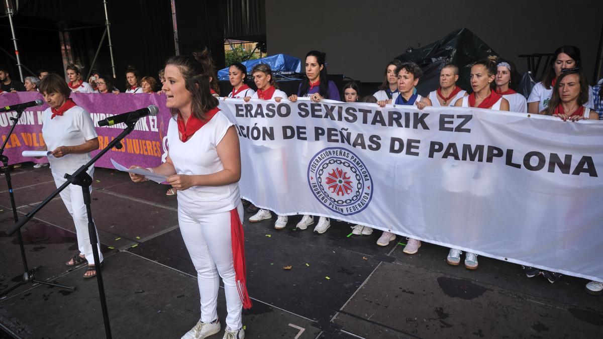 Concentración/protesta por agresiones sexistas durante las fiestas de San Fermín.