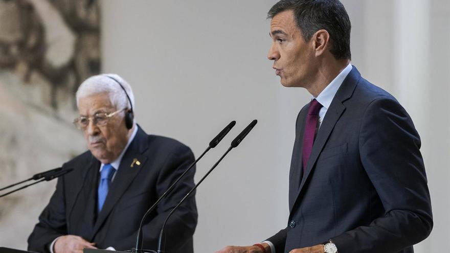 El presidente palestino agradece a Sánchez el rechazo al veto de EE.UU. a su viaje a la ONU