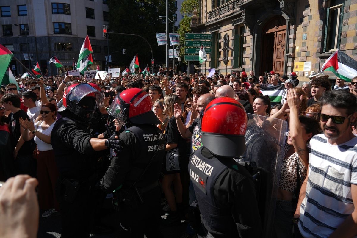 Manifestación en Bilbao en apoyo al pueblo palestino y a la flotilla