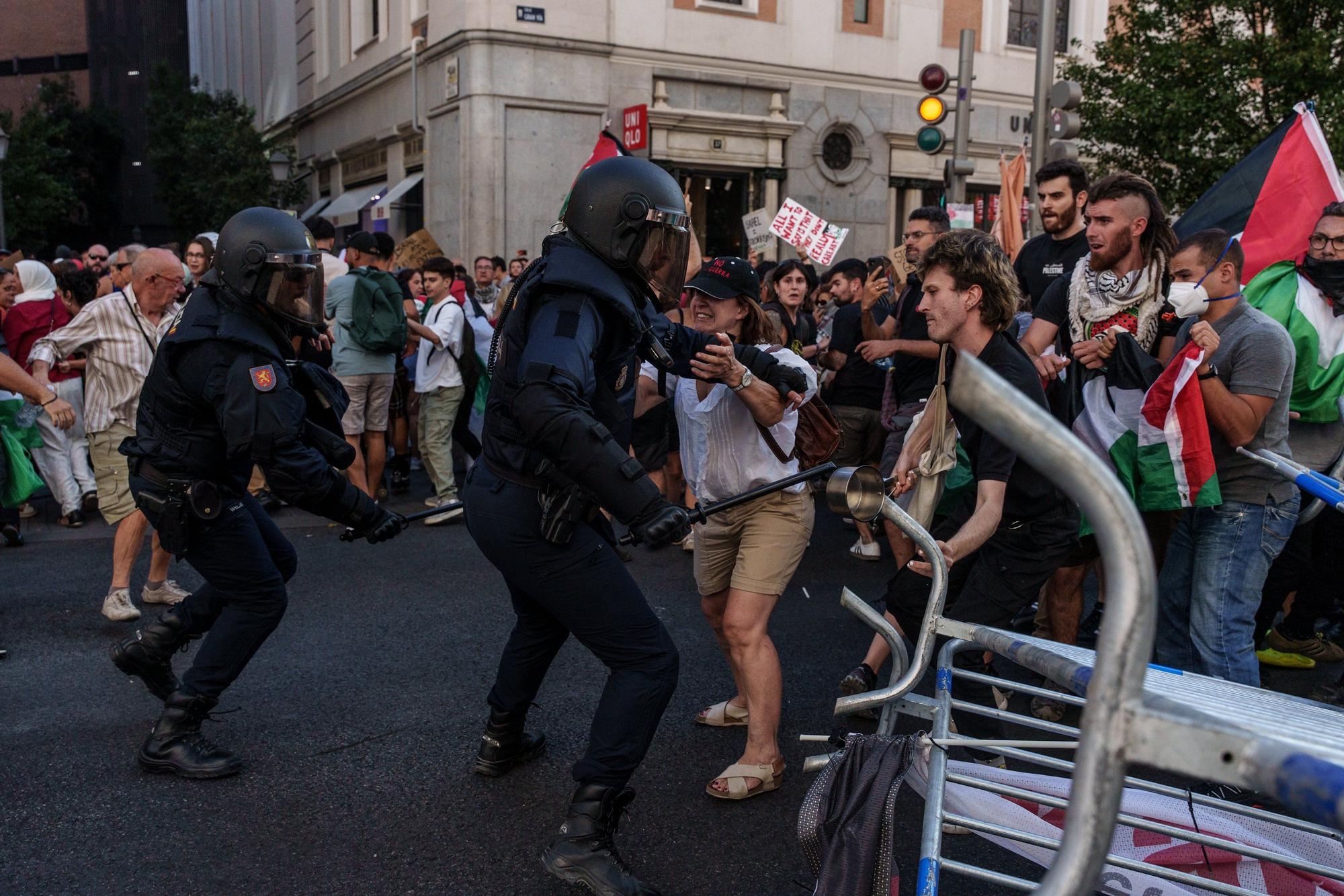 Cargas policiales en Madrid contra los manifestantes propalestina