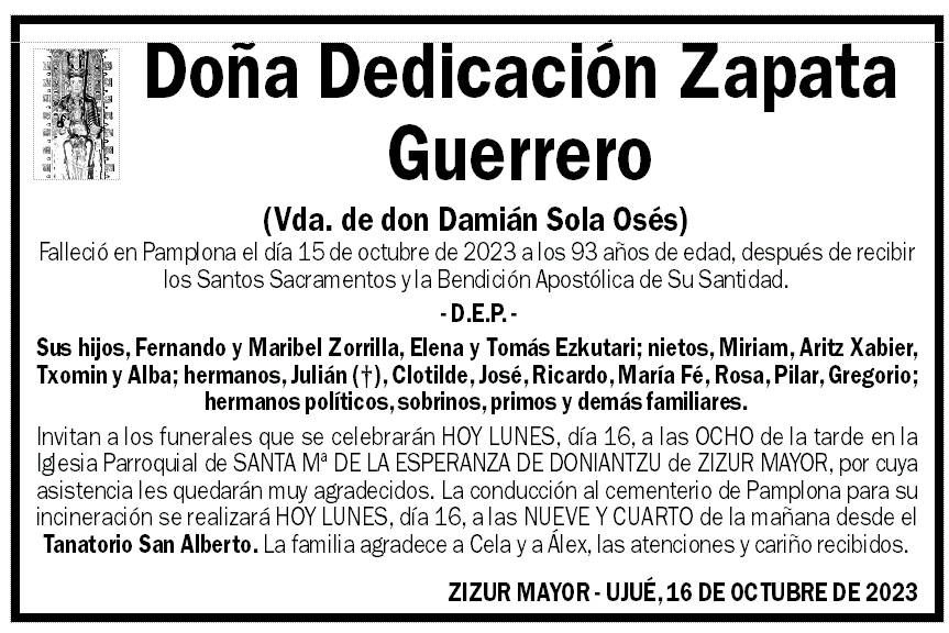 Dedicación Zapata Guerrero