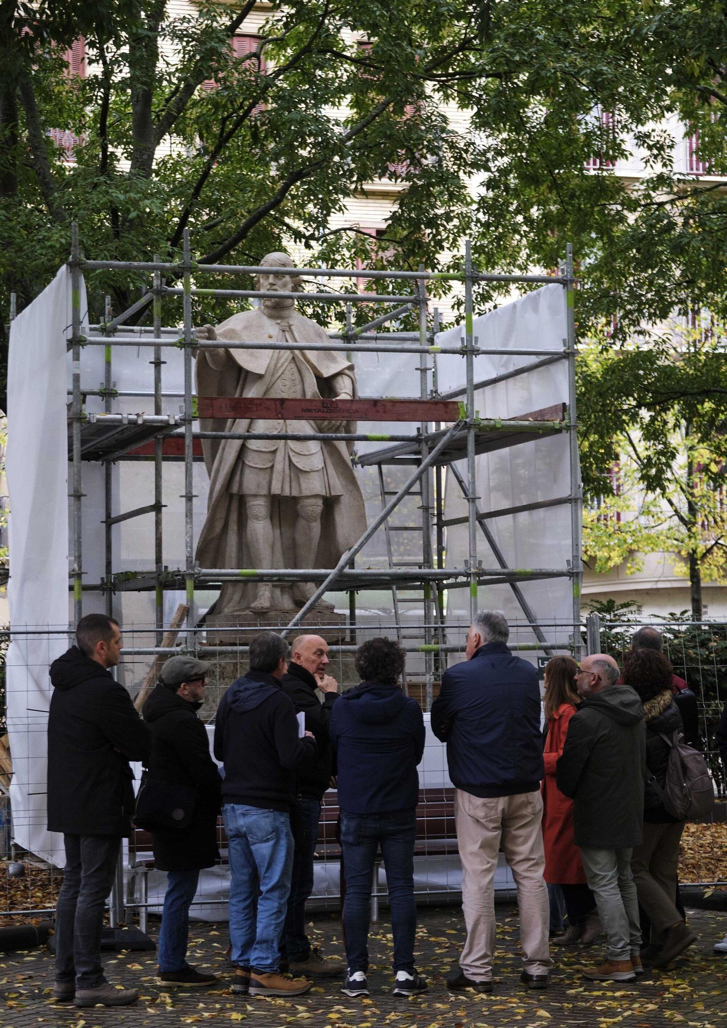 Las primeras estatuas se trasladarán de Sarasate a la Taconera la próxima semana