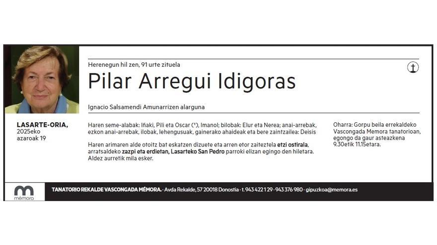 PILAR ARREGUI IDIGORAS