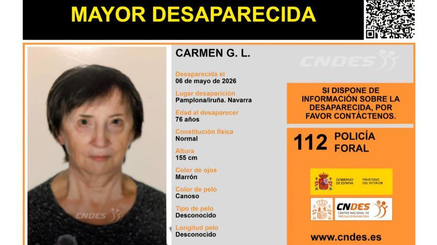 Solicitan colaboración para localizar a una vecina de Pamplona desaparecida