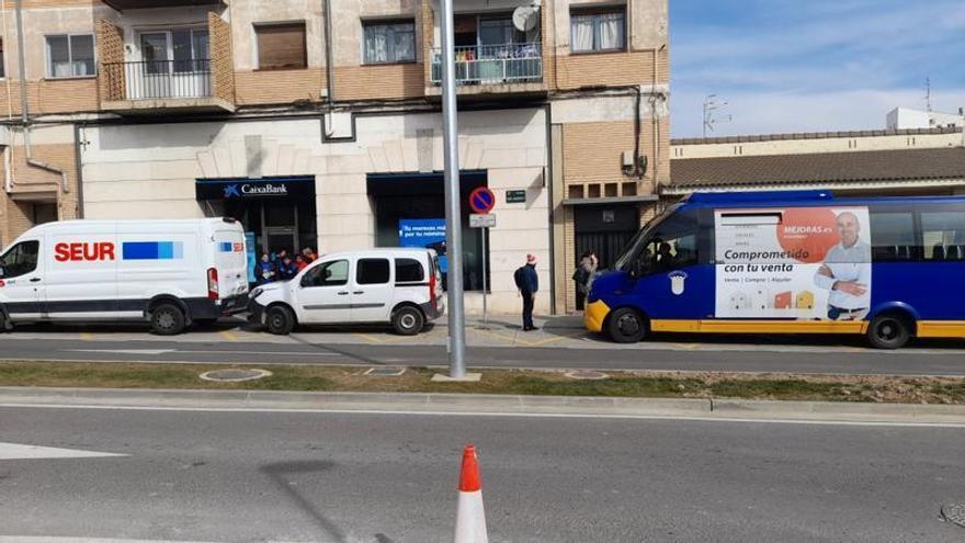 Accidente múltiple en Tudela con un autobús implicado