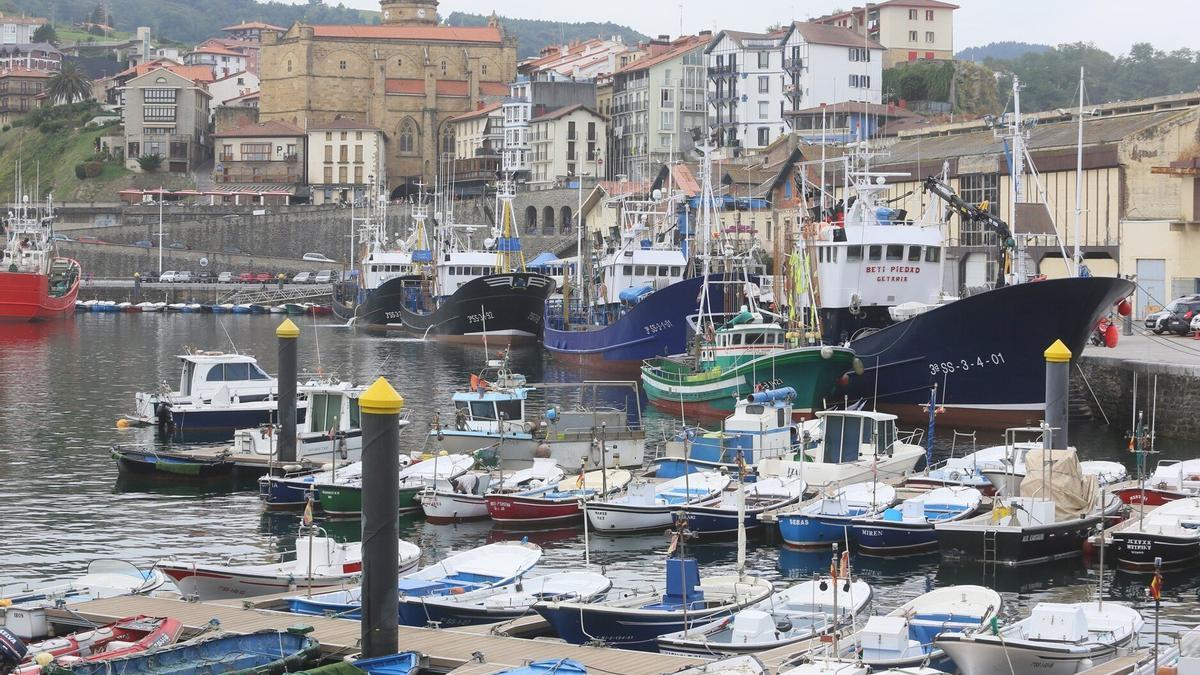 Embarcaciones amarradas en el puerto de Getaria Embarcaciones amarradas en el puerto de Getaria