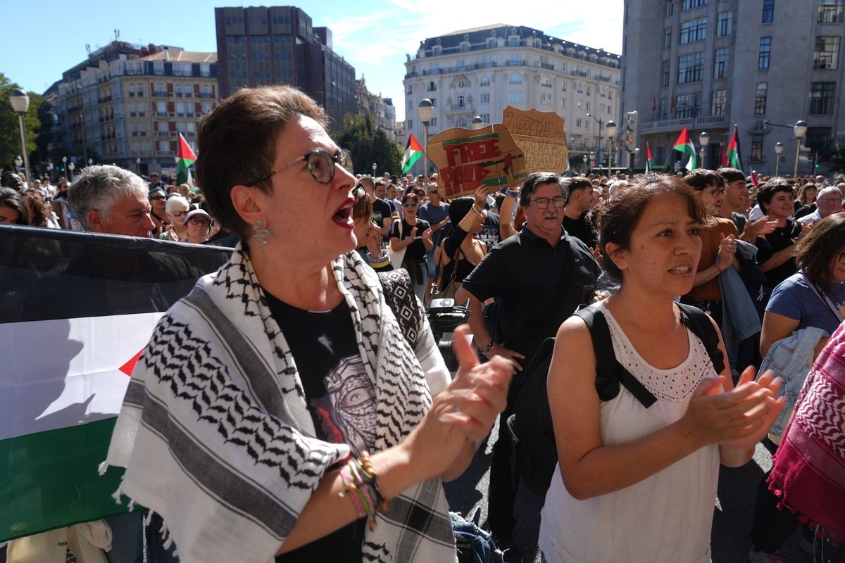 Manifestación en Bilbao en apoyo al pueblo palestino y a la flotilla