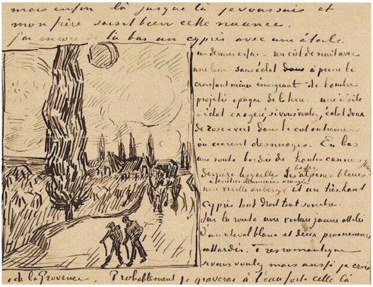 Otra de las cartas de Van Gogh dirigidas a su hermano Theo.