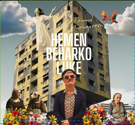 Portada del disco Hemen beharko luke de Txuma Murugarren