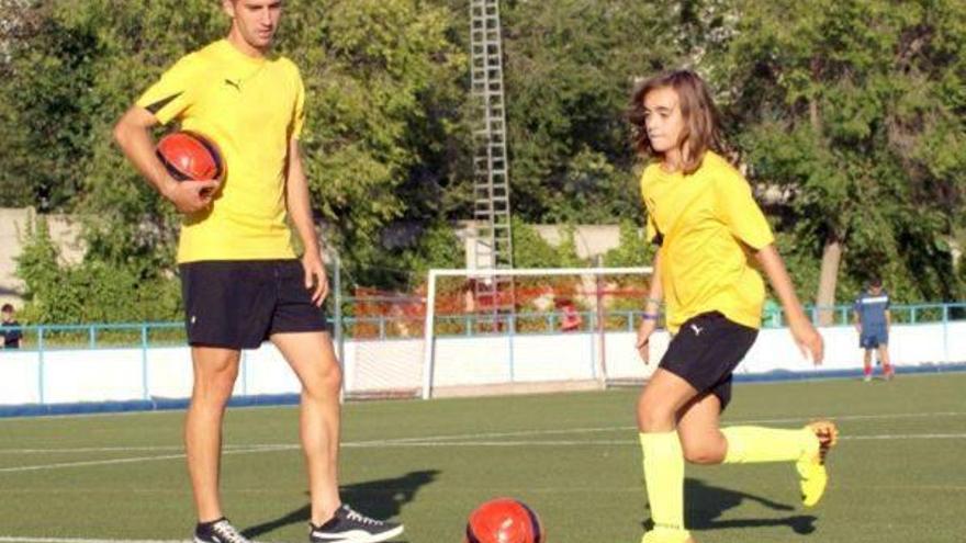 Lanzarote, durante un entrenamiento de su equipo femenino.
