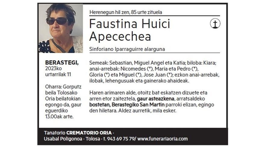FAUSTINA HUICI APECECHEA