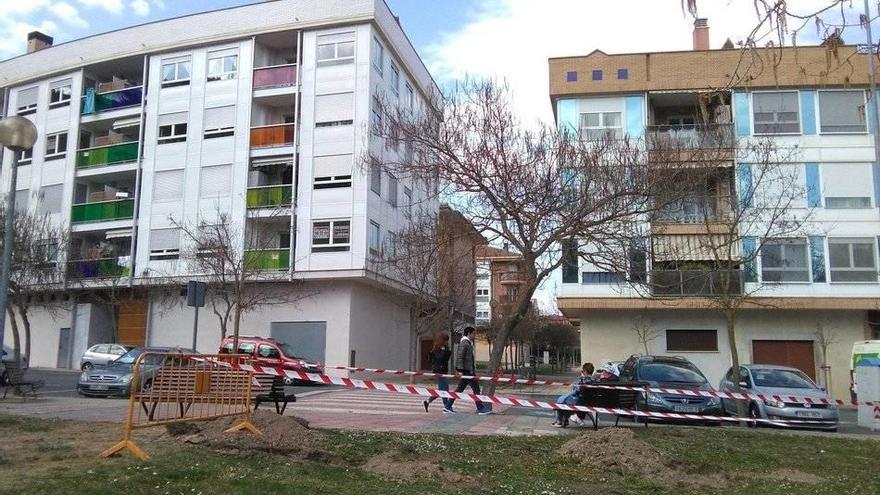 Vista de una zona de viviendas en la todavía denominada zona del sector B en Estella-Lizarra.