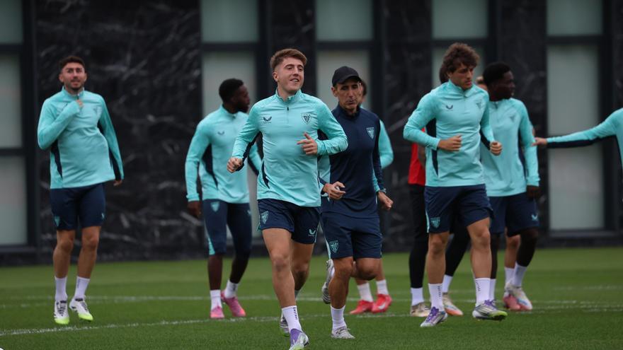 En imágenes: último entrenamiento del Athletic antes del debut en Champions
