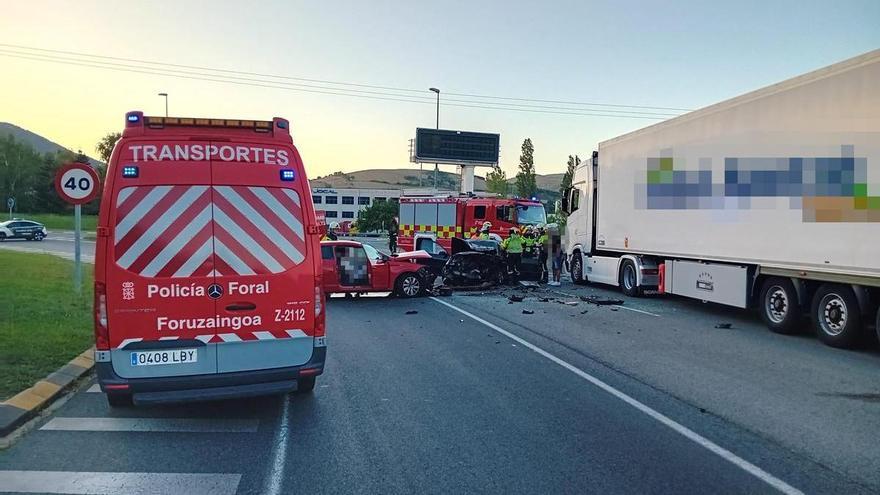 Tres personas trasladadas tras una colisión múltiple en Oricáin
