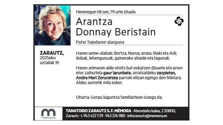 ARANTZA DONNAY BERISTAIN