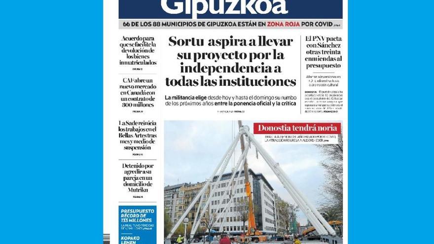 Portada de NOTICIAS DE GIPUKOA de este viernes, 19 de noviembre