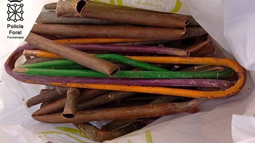 Detenido cuando intentaba vender en una chatarrería 157 kilos de cobre robado en Cascante