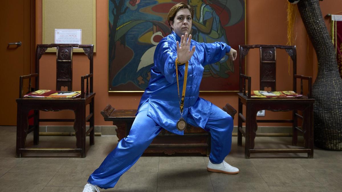 Elena Flecha, tras volver de Taiwán donde ha logrado una medalla de bronce en el campeonato mundial.