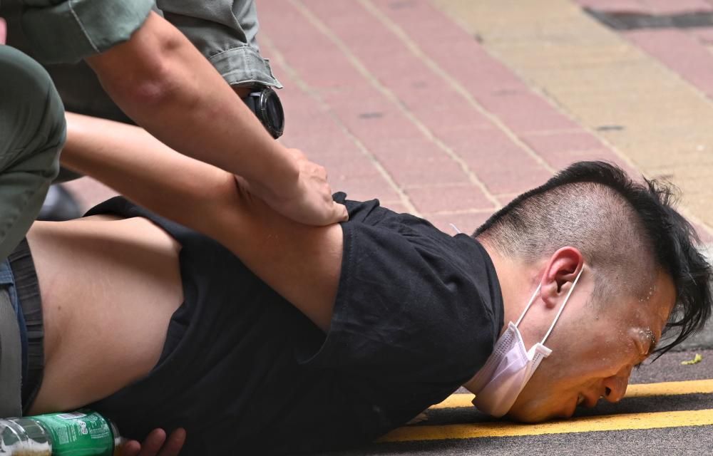 Protestas en Hong Kong contra la ley de seguridad.