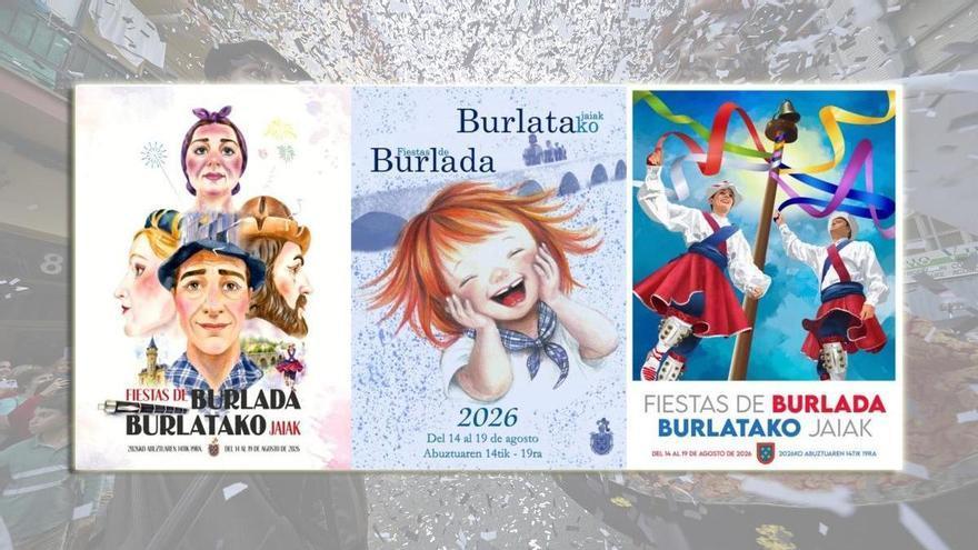 Burlada presenta los tres carteles finalistas para las fiestas de 2026