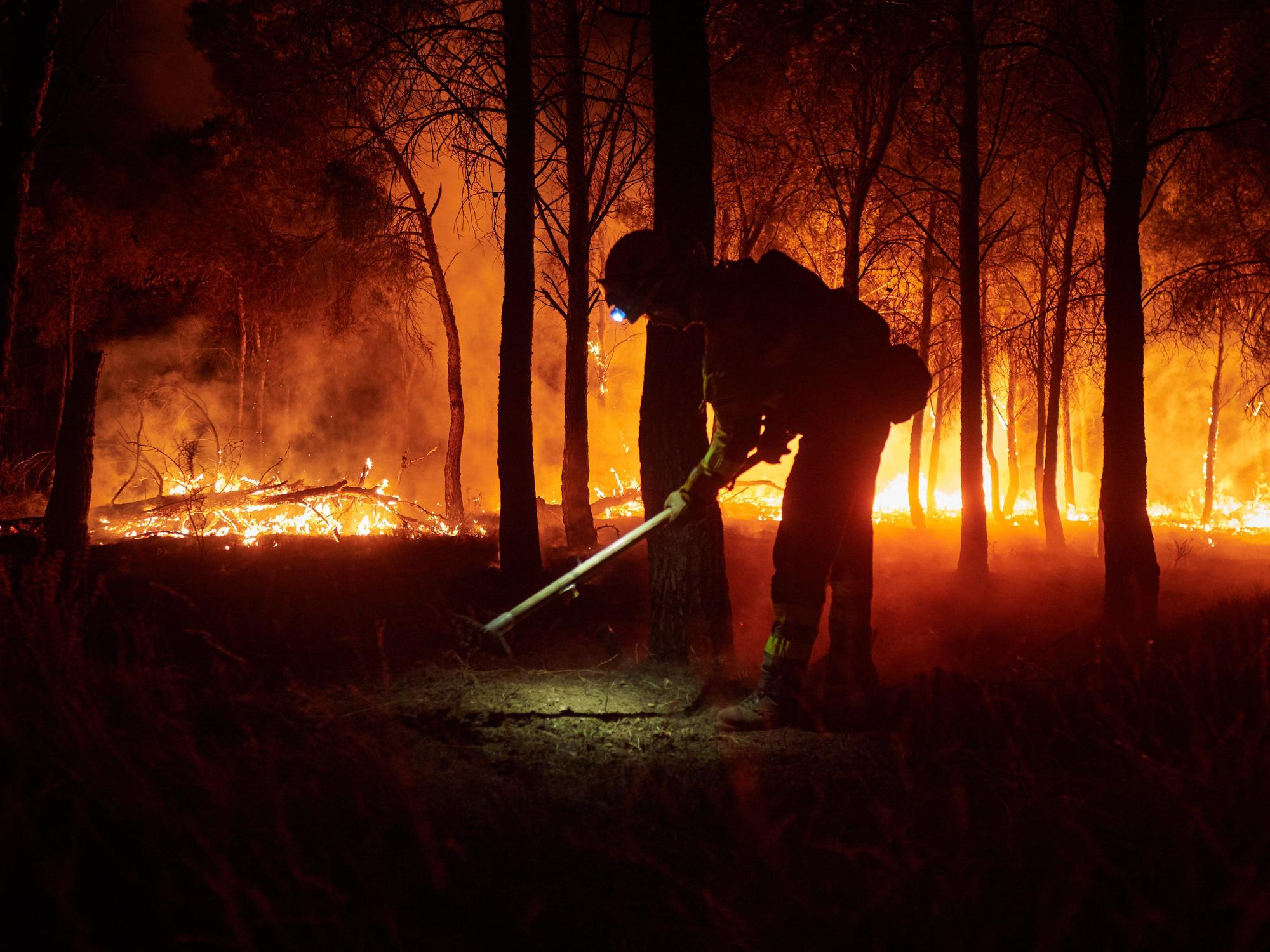 Fotos del incendio forestal cerca de Carcastillo