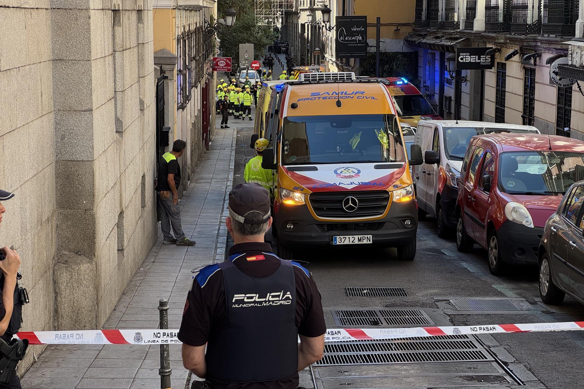 Las imágenes del derrumbe de un edificio en Madrid