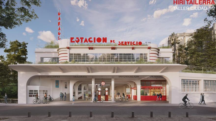 El edificio Goya mantendrá el blanco y rojo de su fachada original y elementos característicos de la antigua gasolinera