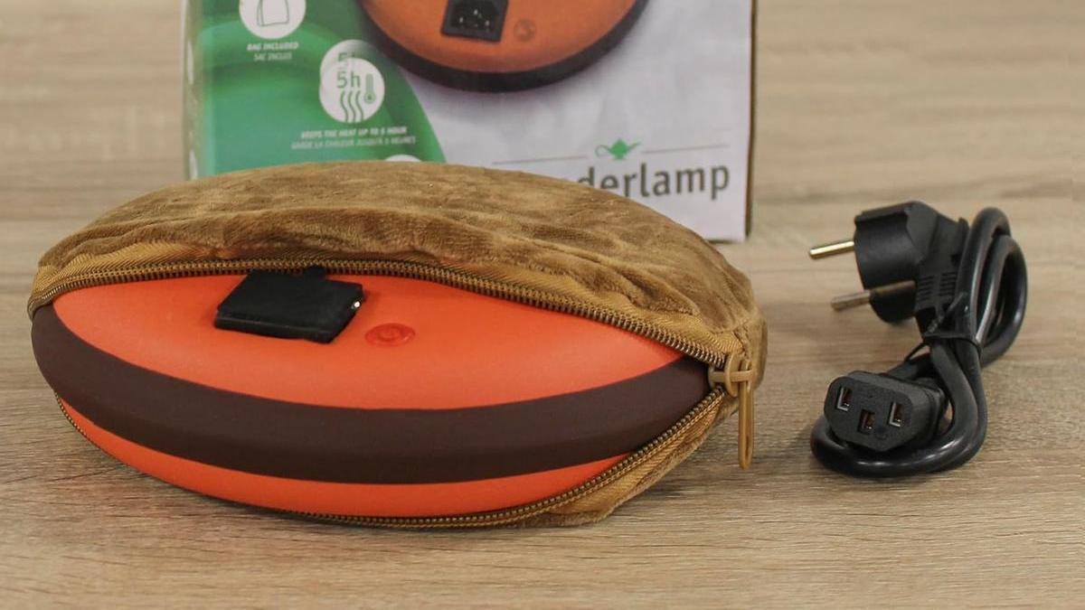 Vista del calientacamas eléctrico 500W con luz piloto y funda de microfibra Wonderlamp de Amazon