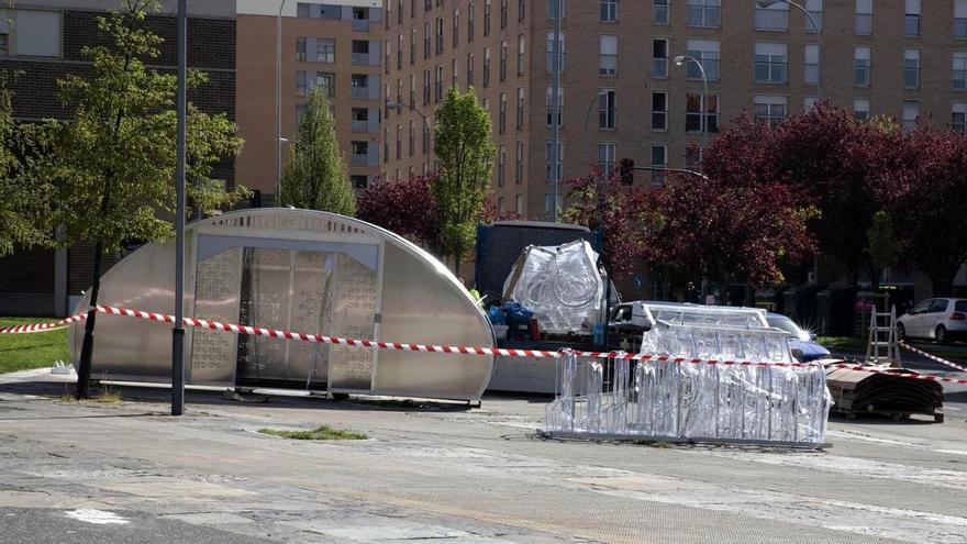 Instalados dos aparcamientos cubiertos de bicicletas de Rochapea y San Jorge
