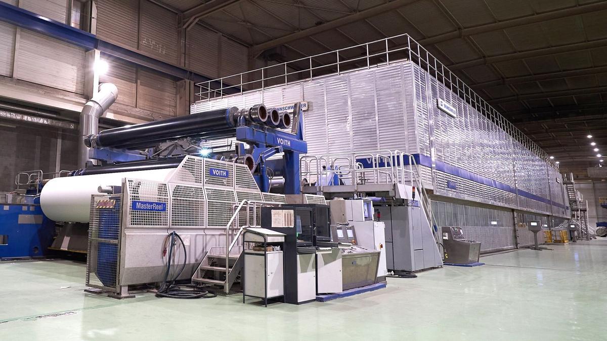 Máquina de producción de papel adquirida por Papresa en sus instalaciones de Errenteria.