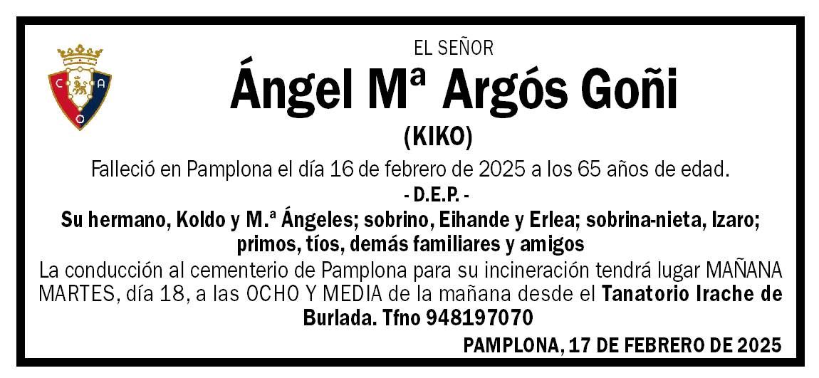 Ángel Mª Argós Goñi