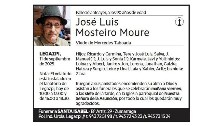 JOSE LUIS MOSTEIRO MOURE